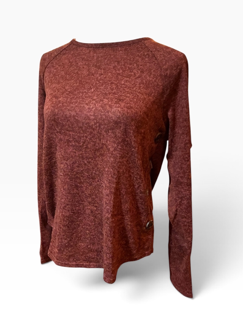 Blu Pepper Women's Heathered Rust Long Sleeve Tee